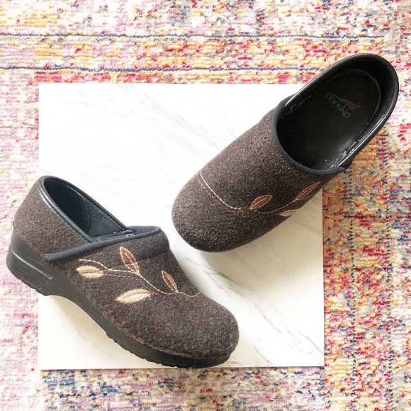 wool slip on clogs